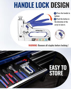 WORKPRO 4-in-1 Staple Gun, Manual Brad Nailer with 2000 Counts Staples, Upholstery Stapler Nail Gun for Fixing Material, Decoration, Carpentry, Furniture, Doors and Windows