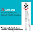 DURATECH 3/8-Inch Drive Ratchet, Quick-Release Ratchet Wrench, 72-Tooth, Reversible Switch, Full-Polished Chrome Plating, Alloy Steel