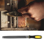 8 Inch Flat File, Flat Mill File Second File, Metal File for Sharpening, Carbon Steel File with Handle, Single Texture, Ideal for Metal, Steel, Copper, Aluminum