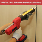 Cordless Caulking Gun 10oz Compatible with Milwaukee 18V Battery, Electric Caulk And Adhesive Gun with 5 Speed, Anti-Drip, Auto Retract, LED Light for Filling, Sealing(Tool Only)