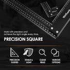 Precision Square Ruler for Measuring and Marking - Aluminum Steel Framing Tool for Professional Carpentry Use (8 Inch (New))