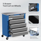 5-Drawer Rolling Tool Chest,Tool Cabinet on Wheels with Keyed Locking System and Drawer Liners,Tool Chest with Link Buckle and can be Combined to Large Cabinet Set,for Warehouse,Garage
