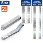 2PCS Feeler Gauges Set, Stainless Steel 32-Blade Straight and 16-Blade Offset Filler Gauge with Dual-Marked SAE & Metric Sizes, Feeler Gauges for Valves, Spark Plug Gap Tool