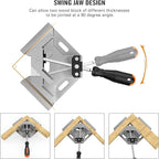Right Angle Clamp, Housolution [8 PACK] Single Handle 90° Aluminum Alloy Corner Clamp, Clamps for Woodworking Adjustable Swing Jaw, Woodworking Tools Photo Frame Vise Holder