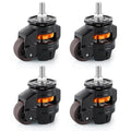 Skelang 4 Pcs Stem Leveling Machine Caster, Retractable Caster Wheel for Industrial Machine Equipment, Heavy Workbench, Movable Furniture, Total Load Capacity 2200Lbs