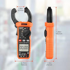 PowerBear Digital Clamp Meter Multimeter 6000 Counts for AC/DC Current & Voltage, Auto-ranging Amp Tester, Measures Resistance, Capacitance, Continuity, TRMS, Temperature, NCV Detection