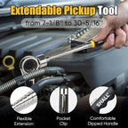 SHALL Magnetic Tool Parts Mat and Telescoping Magnetic Pickup Tool, Flexible Magnetic Tool Holder Pad W/ 83 Built-In-Magnets & 25LBS Pull Force Extendable Magnet Hold Mechanic Wrenches Screws Bolts