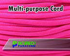 BORED? PARACORD! 550 lb Paracord - Ideal for Crafting, Camping, DIY Projects, Active & Military Outdoors - Strong Survival Rope - Tactical Parachute Cord Type III - Neon Pink 100 Feet