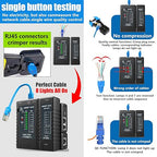 NOYAFA Network Cable Tester for RJ45, RJ11, RJ12 /Cat5, Cat5e, Cat6, Cat6a, Cat7, Phone Line Cat3, Ethernet Tester, LAN Cable Test Tool (Black)