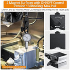 Neoteck 132lbs/60kg Max Pull Steel Magnetic Base for Digital Dial Indicator with 3/8 inch (9.52mm) Clamping Hole, Adjustable Test Indicator Holder Weighs 671g for Widely Used in Lathe - Black