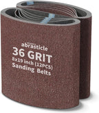 12 Packs 8 x 19 inch 36 Grit Cloth Floor Sanding Belts Ideal for Sanding Commercial and Residential Flooring