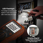 Lomvum Digital Multimeter 6000 Counts TRMS Auto-Ranging Portable Multimeter with AC DC Voltmeter and Ohmmeter Tester，Measures Voltage Current Capacitance Resistance Temperature Frequency Diode (T6)