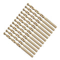Drill Bit, 5/64" Cutting Diameter (1.984mm), 4241 HSS Black and Gold 118° Cutting Angle Versatile Jobber Bits - (Applications: for Drilling Plastic Wood Soft Thin Metal), 12-Pieces