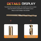 Drill Bit, #17 Cutting Diameter, 4341 HSS Gold Finish 135° Cutting Angle Number Jobber Bits - (Applications: for Drilling Soft Metal Plastic Wood), 10-Pieces