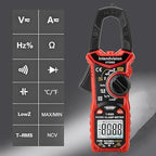 Intendvision Digital Clamp Meter T-RMS 6000 Counts, Amp Clamp Voltage Tester Auto-ranging, NCV AC DC Current Voltage Resistance Capacitance Frequency Diode Temperature Measure Tester HT206D