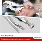 MAXPOWER 5-Piece Locking Pliers Set, Long Nose Pliers 9 Inch and 6 Inch, Curved Jaw Locking Plier 10 Inch 7 Inch and 5-Inch (Kitbag Included)