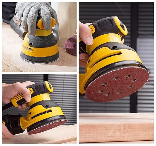 100 PCS 5 Inch Sanding Discs 60 Grit, Round Hook and Loop Sandpaper for Random Orbital Sander