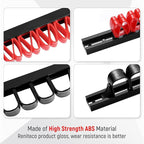 2 Pack Wall-Mounted Screwdriver Organizers with Screws - Heavy-Duty ABS Plastic Tool Holder for Screwdrivers, Wrenches, Piers - Garage Workshop Storage (Red,2 PCS)