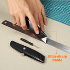 Reginary 20 Pcs Box Cutter Bulk Retractable Utility Knife Heavy Duty Aluminum Alloy Razor Knife for Cardboard Box Carton Opener for DIY, Factory, Home Office(Black)