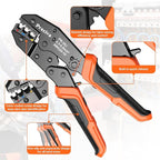 Preciva Crimping Tool for Insulated Terminals Wire Connectors, AWG20-10 Ratchet Crimper with 425 Pcs Insulated Terminals Connectors