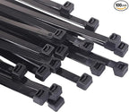 zip ties 14 inch Black Cable ties wraps 100 pcs/Pack outdoor use Long plastic ties with 60 Pounds tensile