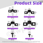 Swpeet 120Pcs 4 Sizes 5mm 8mm 10mm 12mm Two Hole U Bracket Clamp with Screws Assortment Kit, U-Clamps, Metal Pipe Clamps, Pipe Strap Clamps, Conduit, Tension Clips for Fixing Pipe or Cable