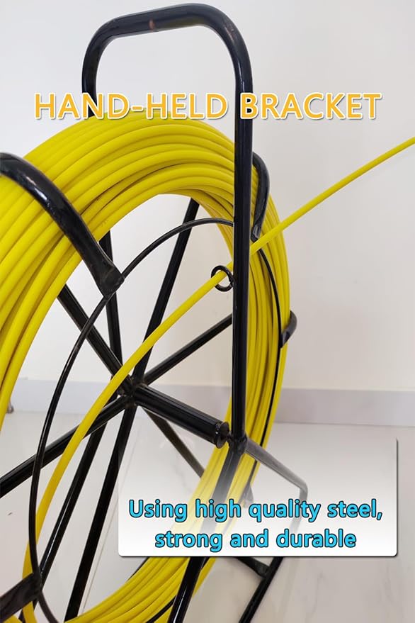 Fish Tape Fiberglass 6MM 328FT Fish Tape Puller Fiberglass Wire Cable Running with Cage [6mm*100m]