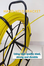 Fish Tape Fiberglass 6MM 328FT Fish Tape Puller Fiberglass Wire Cable Running with Cage [6mm*100m]