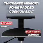 Shop Stool with Backrest, Mechanic Garage Stool for Workshop, Adjustable Stool Chair, Padded Workbench Stool for Men Women, 300 LBS Capacity, 360° Swivel PVC Seat, Heavy Duty, Black