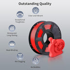 ANYCUBIC PETG Filament 1.75mm, 3D Printer Filament, Dimensional Accuracy +/- 0.02mm, Exceptional Toughness, Print with Most FDM 3D Printers, 1KG Spool, Red