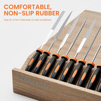 Simniam 12Pcs Metal File Set, Premium Grade T12 Drop Forged Alloy Steel, Mini File Set Contains 6Pcs Diamond Needle Files, 6 Pcs Carbon Steel Needle Files, Perfect for Sanding Wood, Metal & DIY