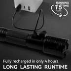 Rechargeable Flashlights 90,000 High Lumen, 2 Pack Super Bright LED Flashlight with 5 Modes, High Powered Flash Light for Home, Camping, Outdoor