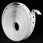 White Metal Strap 1-Inch x 50FT 0.6mm Thickness Galvanized Pipe Hanger Strap Metal Strapping with Holes Plumbers Strap for Pipe Supports Hanging