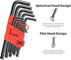 Meiwaltee Allen Wrench Set, 26PCS Metric (1.27-10mm) & SAE (0.05"-3/8") Allen Key Set, L-Hex Key Set With Long Arm Ball End,Visible Size-Marked For Bicycle - Appliance Repair, Furniture Assembly