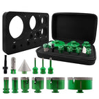Diamond Tile Hole Saw Kit - KURSTOL 6/6/8/20/25/35/50/75/100mm Diamond Core Drill Bits+4/5" Finger Milling Bit+2" Beveling Chamfer Bit+SDS Adapter for Porcelain Ceramic Tile Granite Marble