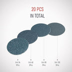 2" Zirconia Sanding Discs, Quick Change, Zir A/O, Quick Change TR, Assorted 20 Pcs, 1 pad Holder, P36/60/80/120