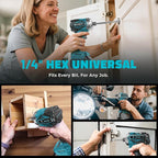 Cordless Impact Driver for Makita 18V Battery, 2800 In-lbs Brushless 1/4" hex chuck Impact Driver, impact drill with 5-Speed Lightweight Power Impact Drivers, LED Light (no battery)
