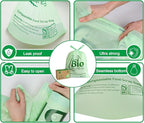13 Gallon Compostable Trash Bags, Biodegradable Drawstring Compost Food Waste Bags, 50 Count, Heavy Duty 1 Mil, 49.2 Liter, Tall Kitchen Large Garbage Bags, US BPI and Europe OK Compost
