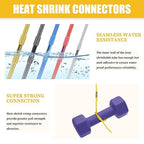 250PCS Heat Shrink Wire Connectors, 22-10 AWG Marine Grade Heat Shrink Butt Connectors, Waterproof Electrical Wire Terminals Kit Insulated Ring Fork Spade Butt Splices for Automotive Boat Truck