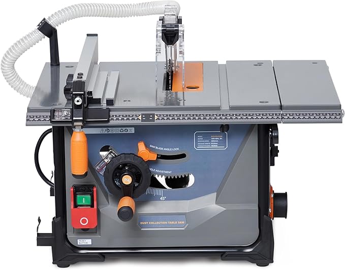 15Amp Portable Table Saw 8.5 Inch, 5000RPM Compact Table Saws, 90° Cross Cut & 0-45° Bevel Cutting, Mini Tablesaw for Woodworking, DIY Working