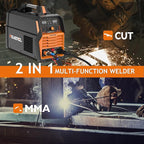 Plasma Cutter, 2 in 1Non-High Frequency 60A Plasma Cutter/ 200A Stick Welder Large Digital Display Non-Touch Pilot Arc, 110/220V Dual Voltage Plasma Cutting Machine