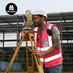 Dib Safety Reflective Vest High Visibility with Pockets and Zipper, Pink XL
