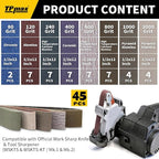 45-Piece 1/2" x 12" Knife Sharpener Sanding Belt Kit for Work Sharp Knife & Tool Sharpener (WSKTS & WSKTS-KT/Mk.1 & Mk.2) - Multiple Grits