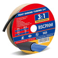 3/4" Heat Shrink Tubing, 32.8 Ft Roll Industry Marine Grade 3:1 Shrink Ratio shrink tubing, Adhesive Lined Heat Shrink Tube, 19.1mm Waterproof Shrink Tube for Wires Home Marine Automotive-Black