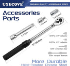 3/8-Inch Drive Click 3/8 Torque Wrench 4 Pcs Set, 10~45FT/13.5-61N.m, Torque Wrench 3/8 with Extention Bar, 3/8'' to 1/2'' Adaptor and 3/8'' to 1/4'' Adaptor