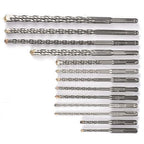 Rotary Hammer SDS Plus Drill Bits & Chisels Set- 17Pcs Concrete Masonry SDS Plus Drill Bits with Portable Plastic Box- SDS Plus Shank Fits Rotary Hammer