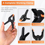 Heavy Duty Spring Clamps, 3.7 Inch Small Heavy Duty Clip with 1.6 Inch Jaw Opening, Non-Slip Handle, Strong Grip Clips for Woodworking, Photography, Crafting, and DIY Projects (12 pack)