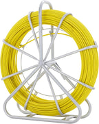 VEVOR Fiberglass Fish Tape 425 FT x 1/4 inch, Fish Tape Duct Rodder Puller with Durable Steel Stand, Non-Conductive Fishtape Wire Cable Running Rod for Walls, Floor and Electrical Conduit