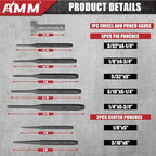 AMM 16PCS Punch and Chisel Set, including Taper Punch, Cold Chisels, Pin Punch and Center Punch, Cr-V for Working with Wood, Metal, Automotive