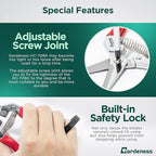 Gardeness Pruning Shear Straight Pruning Snip with Stainless Steel Serrated Blade, Adjustable Joint Screw Micro Tip Garden Scissor for Arranging, Trimming, Harvesting Fruit, Vegetables, Made in Taiwan